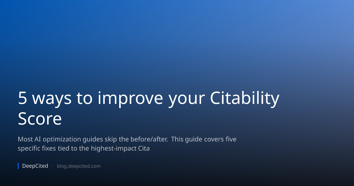 5 ways to improve your Citability Score | DeepCited